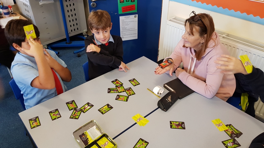 Children playing card games