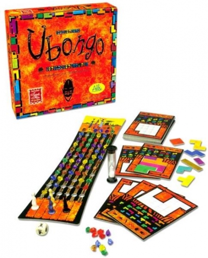Ubongo game box and gameboard