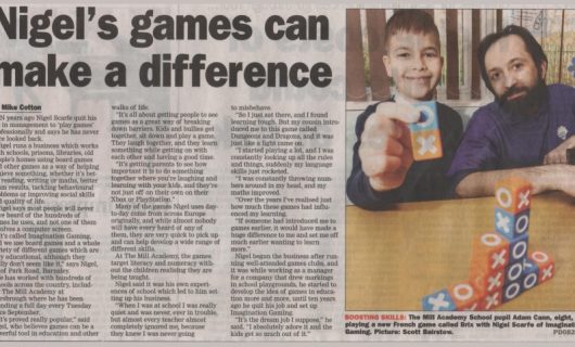 News article showing Nigel of Imagination Gaming