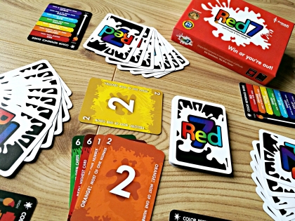 Red7 game cards on table top